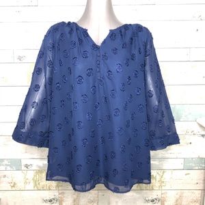 NWOT Isaac Mizrahi Beautiful Blouse Size L